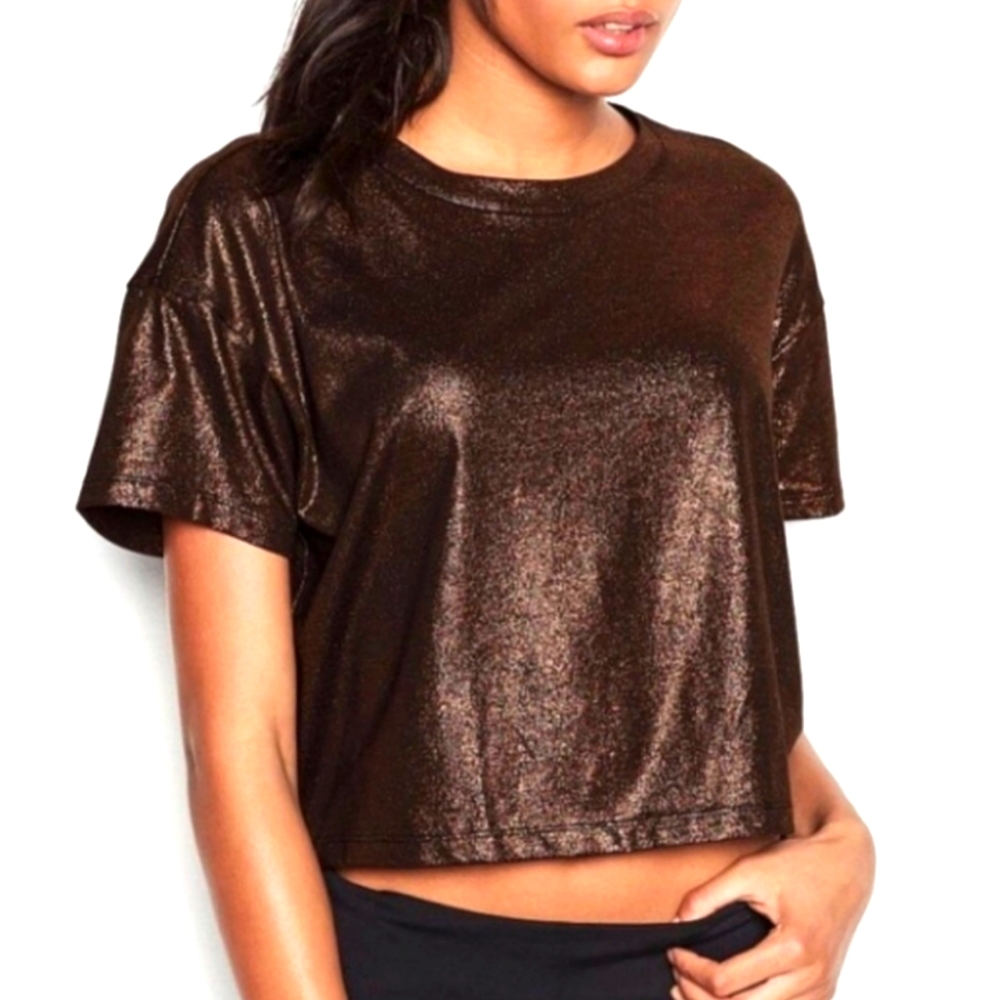 Victoria Sport crop top, brown glitter